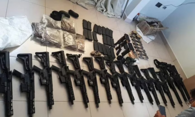 Armas incautadas en la mansión de Marset en Bolivia. Foto: Infobae.