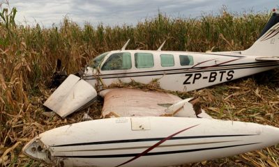 Cayó aeronave en Canindeyú. Foto: Megacadena.