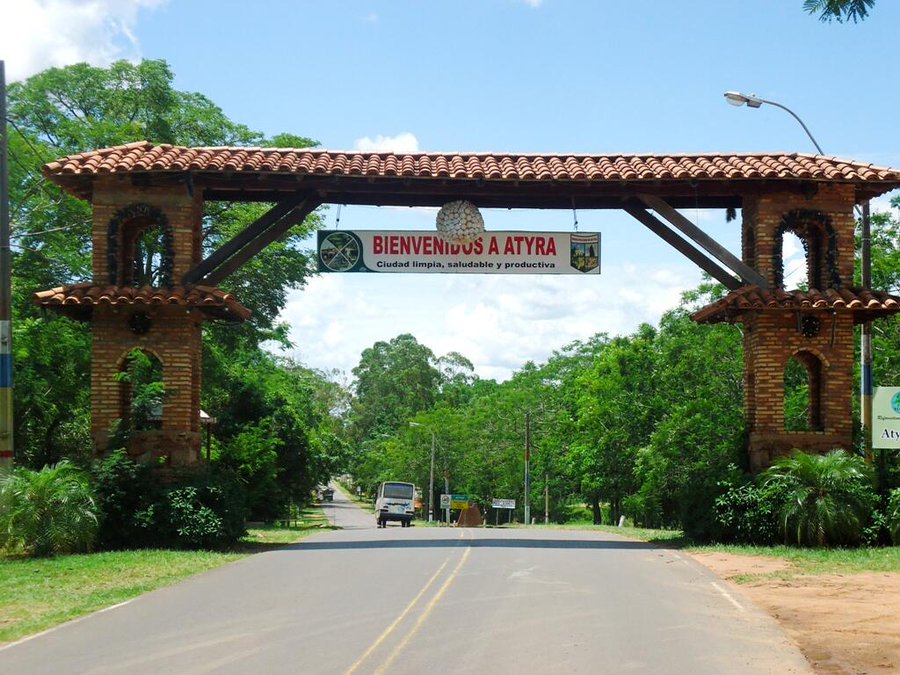 Portal de entrada a la ciudad de Atyrá. Foto: @atyrapy