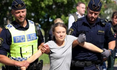 Greta Thunberg fue condenada este lunes a una multa por haber desobedecido a la policía durante una protesta. Foto: Infobae.