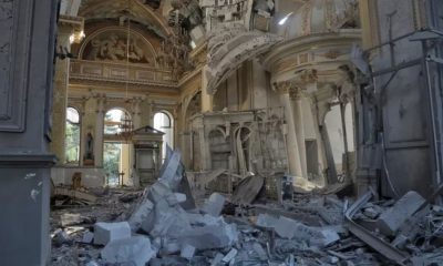 Los daños en el templo ortodoxo. Foto: Infobae.