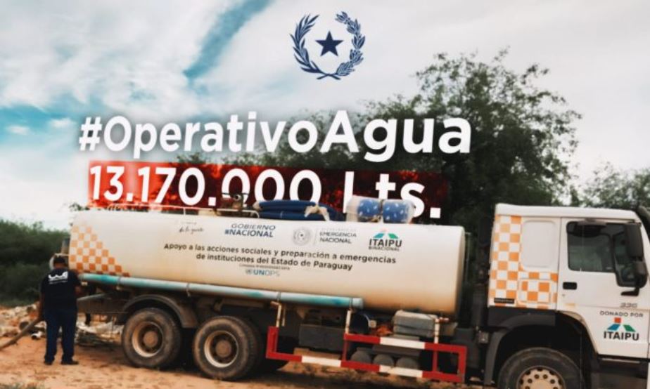 La SEN continúa los trabajos de traslado y distribución de agua en el territorio nacional. Foto: IP