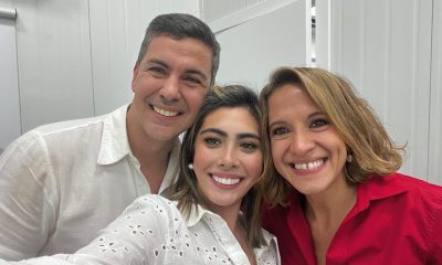 Santiago Peña, Florencia Taboada y Lea Giménez. Foto: Gentileza.