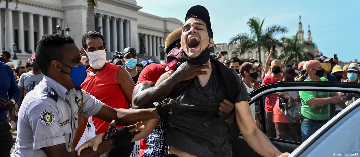 Protestas en Cuba. Foto: DW.