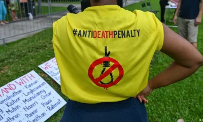 Un pequeño grupo protesta contra la pena de muerte en Singapur. Foto: DW.