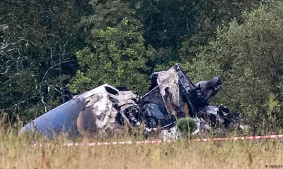 Avión siniestrado de Prigozhin. Foto. DW.