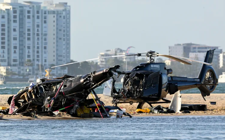 Choque entre helicópteros. Foto: Infobae.