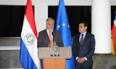 Embajador de EU, Javier Garcia de Viedman y el canciller Rubén Ramírez Lezcano. Foto: Gentileza.