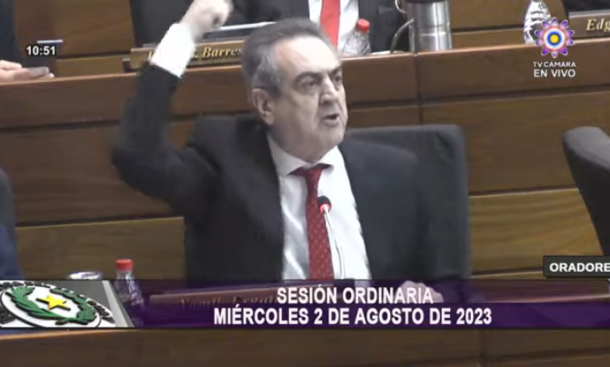 Yamil Esgaib en la sesión ordinaria de Diputados. Foto: Gentileza.