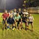 Legisladores jugando fútbol en Mburuvicha Róga. Foto: Gentileza.