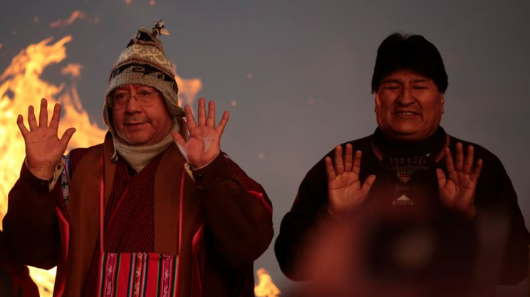 Luis Arce y Evo Morales. Foto: El País.