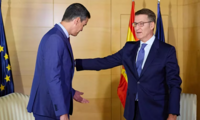 Pedro Sánchez y Alberto Núñez Feijóo. Foto: Infobae.