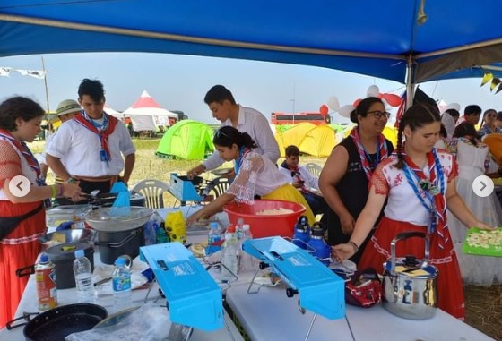 Jóvenes scouts durante el Jambore en Corea. Foto: Scouts Paraná.