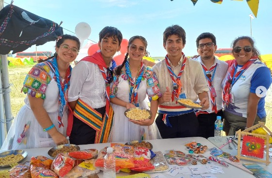 Jóvenes scouts durante el Jambore en Corea. Foto: Scouts Paraná.