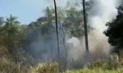 Incendio en el Cerro Antena de Caacupé. Foto: captura. Archivo.