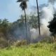 Incendio en el Cerro Antena de Caacupé. Foto: captura. Archivo.