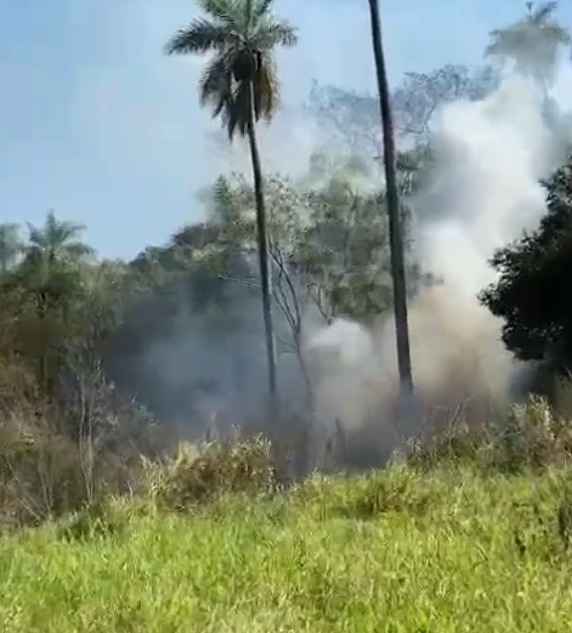 Incendio en el Cerro Antena de Caacupé. Foto: captura. Archivo.