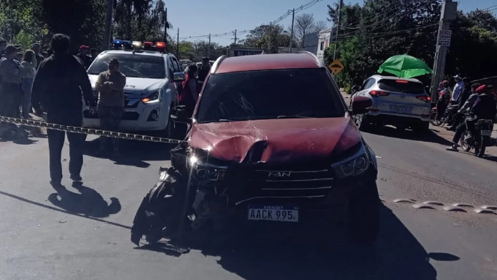 Vechículo involucrado en el accidente. Foto: Gentileza.