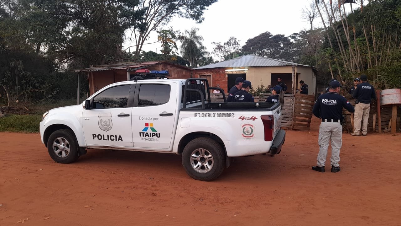 Allanamiento en la ciudad de Capiatá. Foto: Policía Nacional.