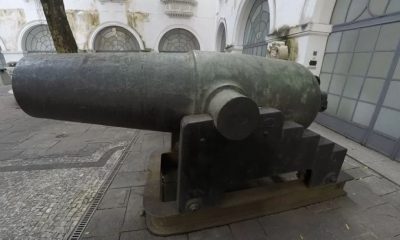 Cañón El Cristiano, tomado por Brasil como trofeo de guerra durante la Guerra de Paraguay.