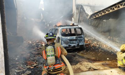 Incendio de grandes proporciones en Aregua. Foto: Capiatá Noticias.