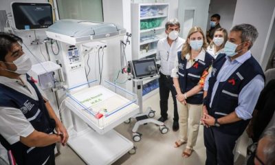 Habilitación de camas para terapia intensiva neonatal en el Hospital Regional de Caacupé. Foto Presidencia