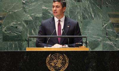 Santiago Peña en la Asamble General de las Naciones Unidas en Estados Unidos. Foto: Gentileza.