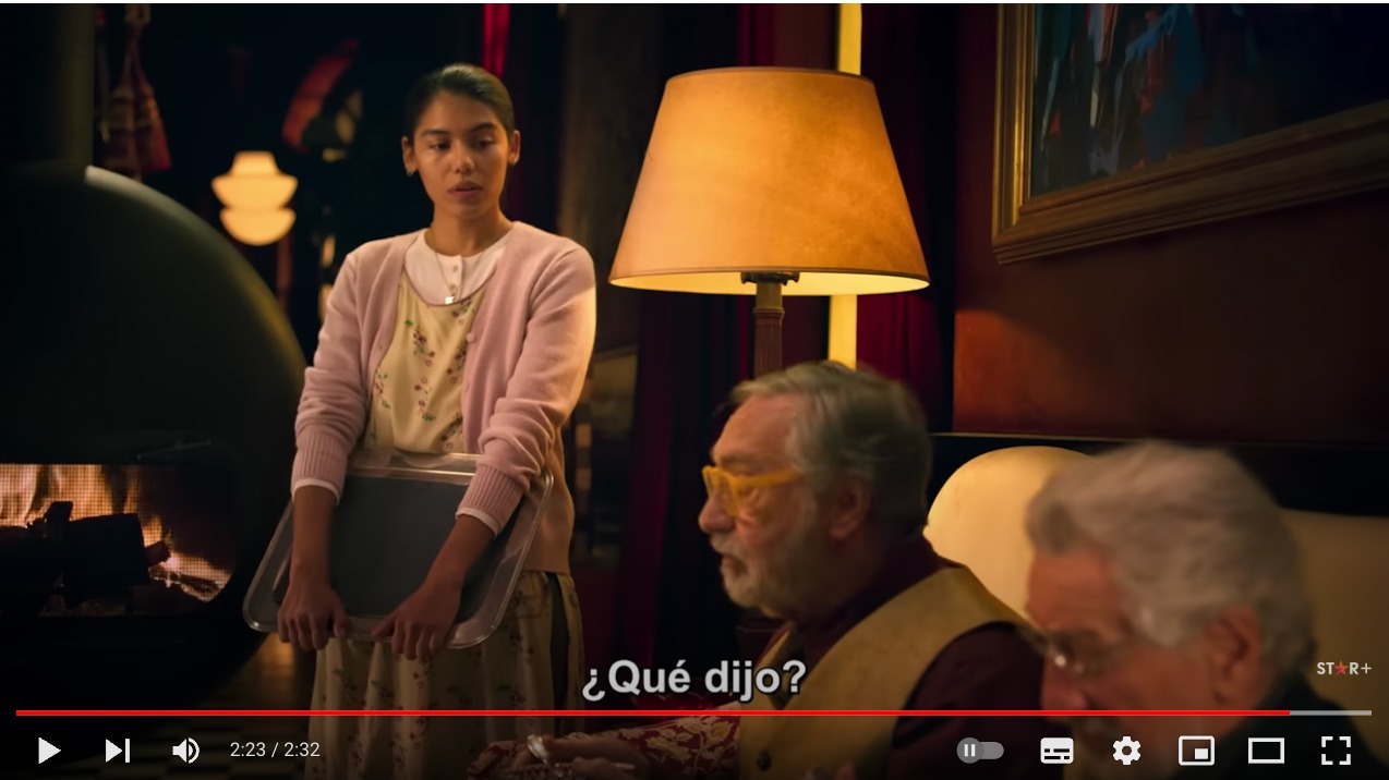 Captura del tráiler oficial de "Nada": Majo Cabrera, Luis Brandoni y Robert De Niro.