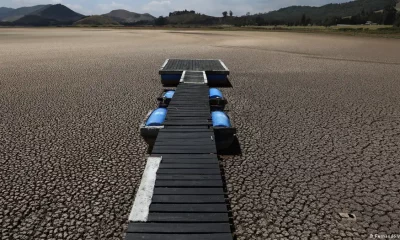 Laguna de Suesca en Colombia durante sequía en febrero de 2021. Foto: DW.