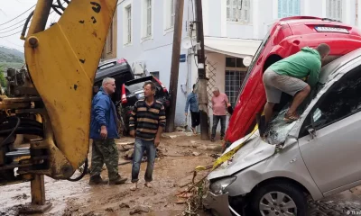 Destrozos que dejó la inundación en Grecia. Foto: DW.