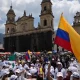 Los seguidortes de Gustavo Petro.unos 23.000 según la Alcadía de Bogotá, se concentraron en la Plaza de Bolívar. Foto: DW.