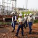 Félix Sosa, titular de la ANDE, verificó el avance de las obras en la Subestación de San Lorenzo. Foto: ANDE