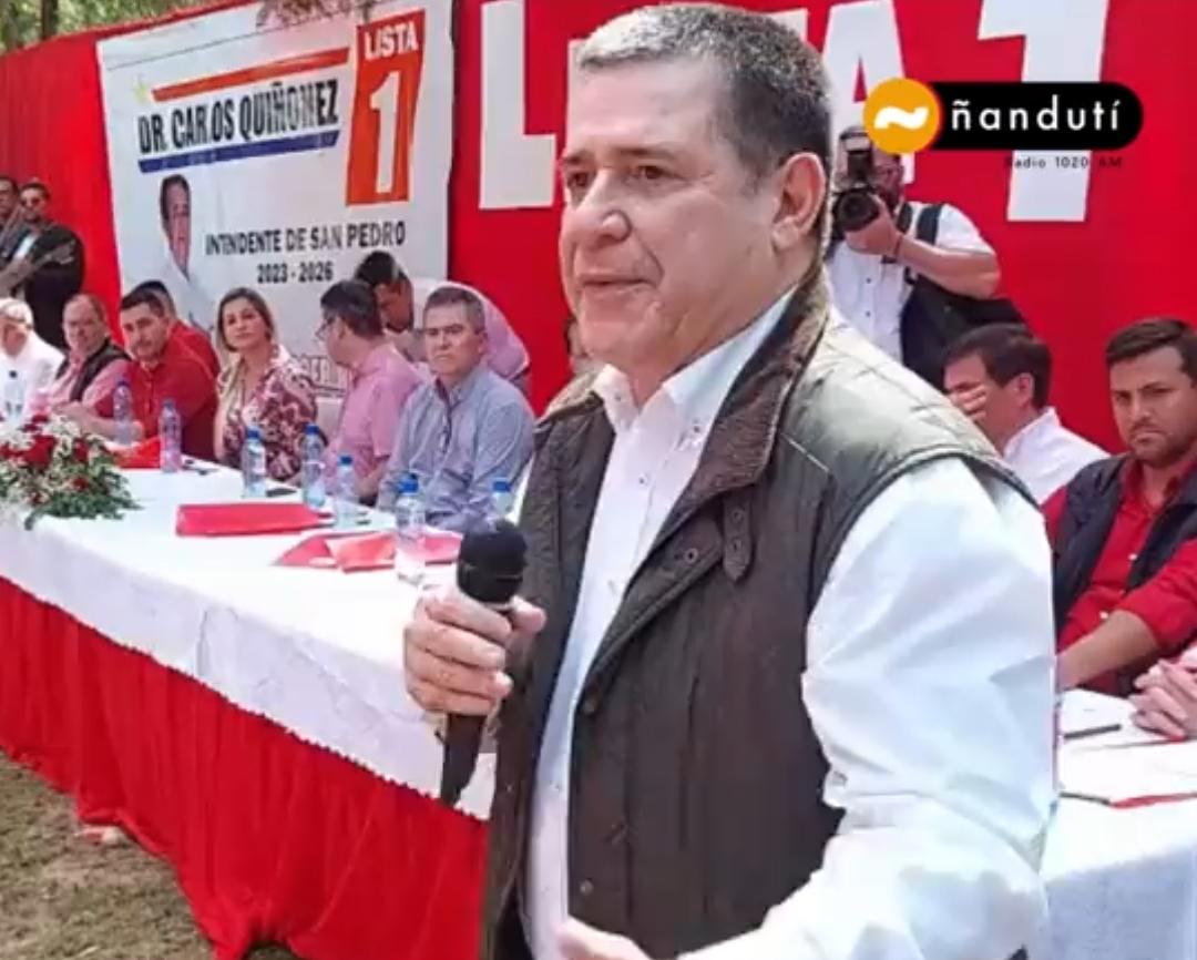 Horacio Cartes en acto político. Foto: Captura de pantalla.