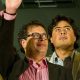 Gustavo Petro y su hijo Nicolás. Foto: AFP.