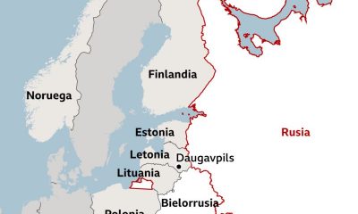 Países limítrofes de Rusia. Foto: DW.