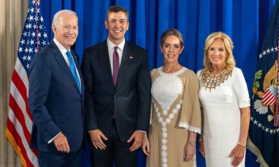 Santiago Peña con Joe Biden y sus primeras damas. Foto: Gentileza.