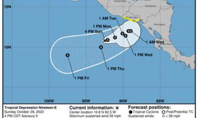 Anuncian llegada de depresión tropical 19-E. Foto: TW.