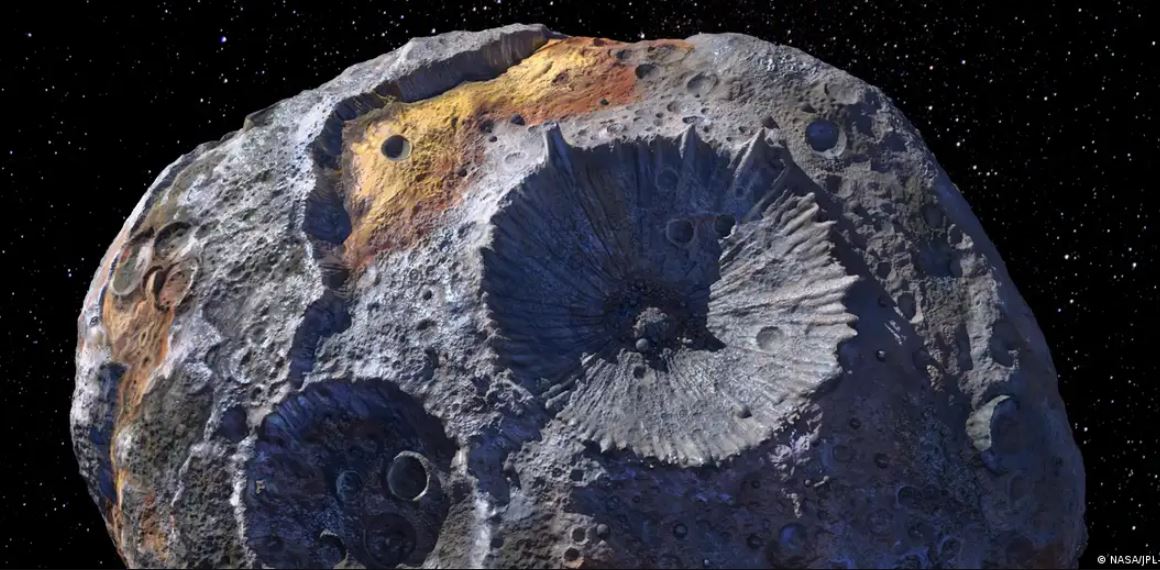 Así es la superficie del asteroide Psyche según los datos recabados hasta la fecha por la NASA. Foto: DW.