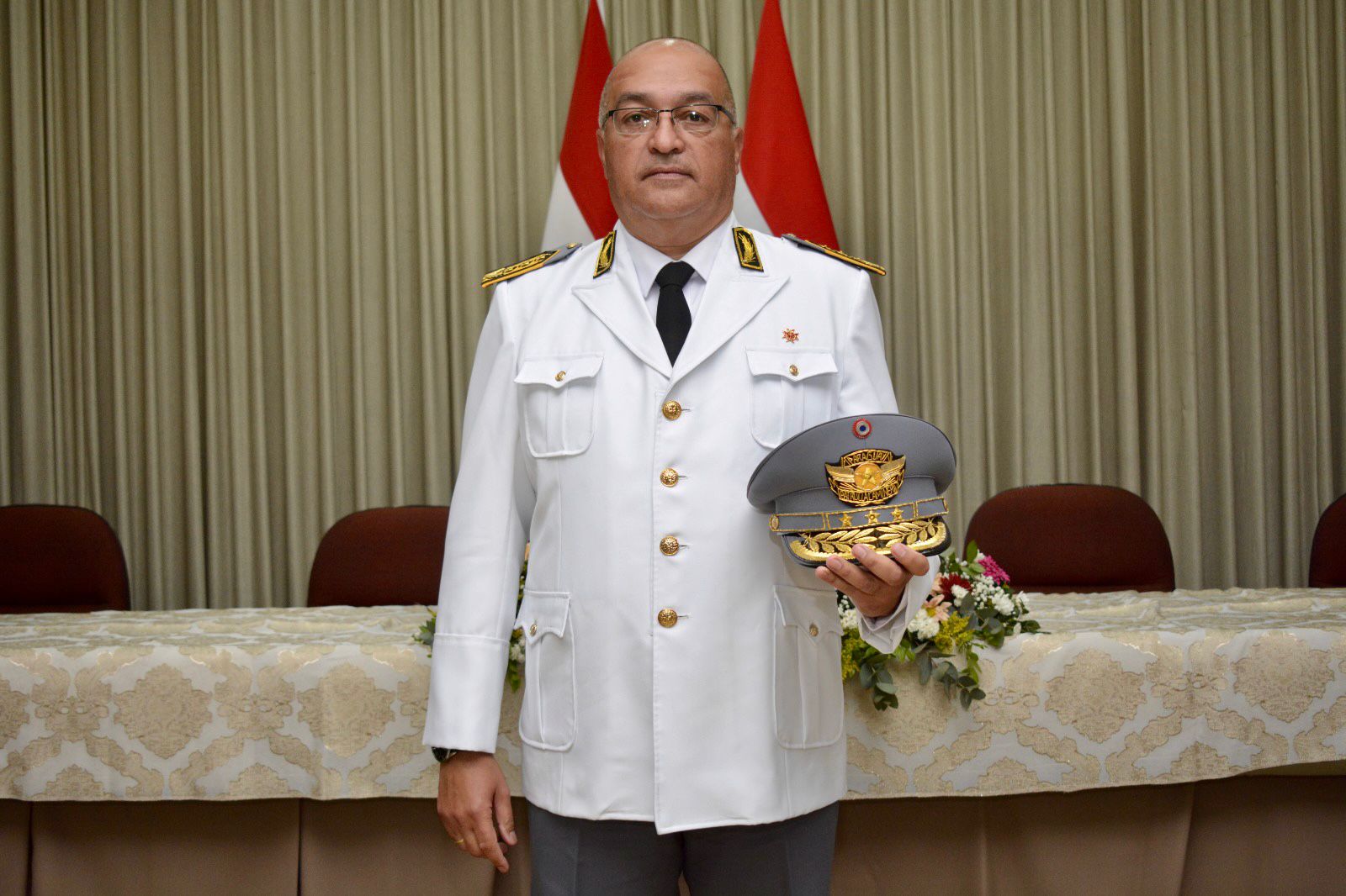 Ugo Odilón González, durante su asunción como director de la Patrulla Caminera. Foto: MOPC.