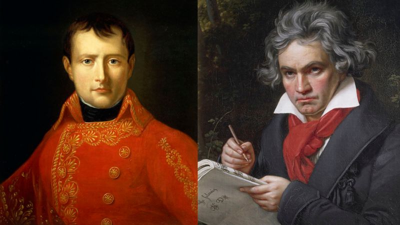 Napoleón Bonaparte nació en agosto de 1769. Ludwig Van Beethoven, en diciembre de 1770. Aunque sus caminos nunca se cruzaron, estarán siempre unidos por la Eroica. Foto: BBC.