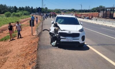 Uno de los vehículos involucrados en el accidente. Foto: Policía Nacional.