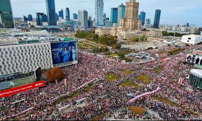 Vista aérea de la manifestación en Varsovia. Foto: DW.