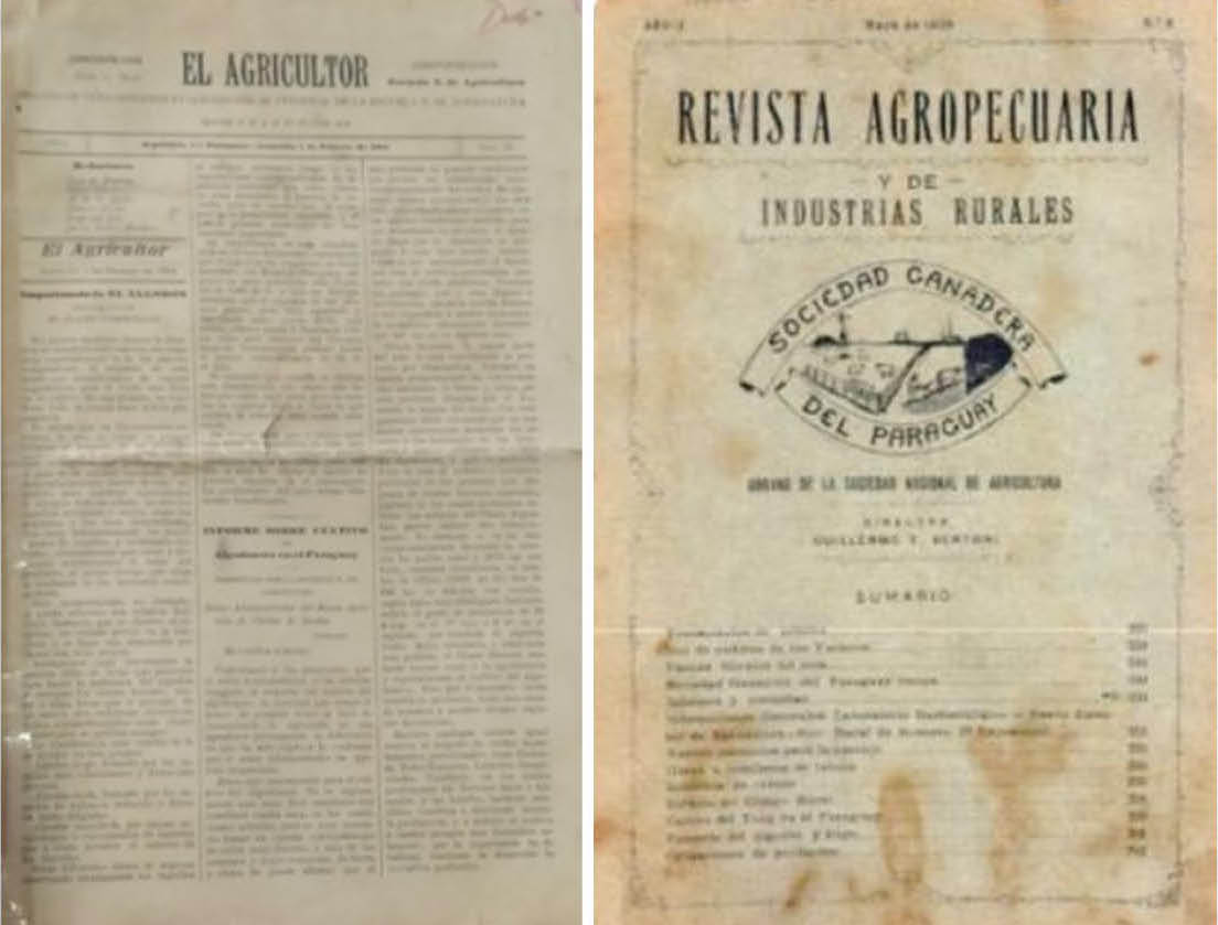 Portadas de El Agricultor y la Revista Agropecuaria, 1904 y 1928. Biblioteca Nacional de Agricultura