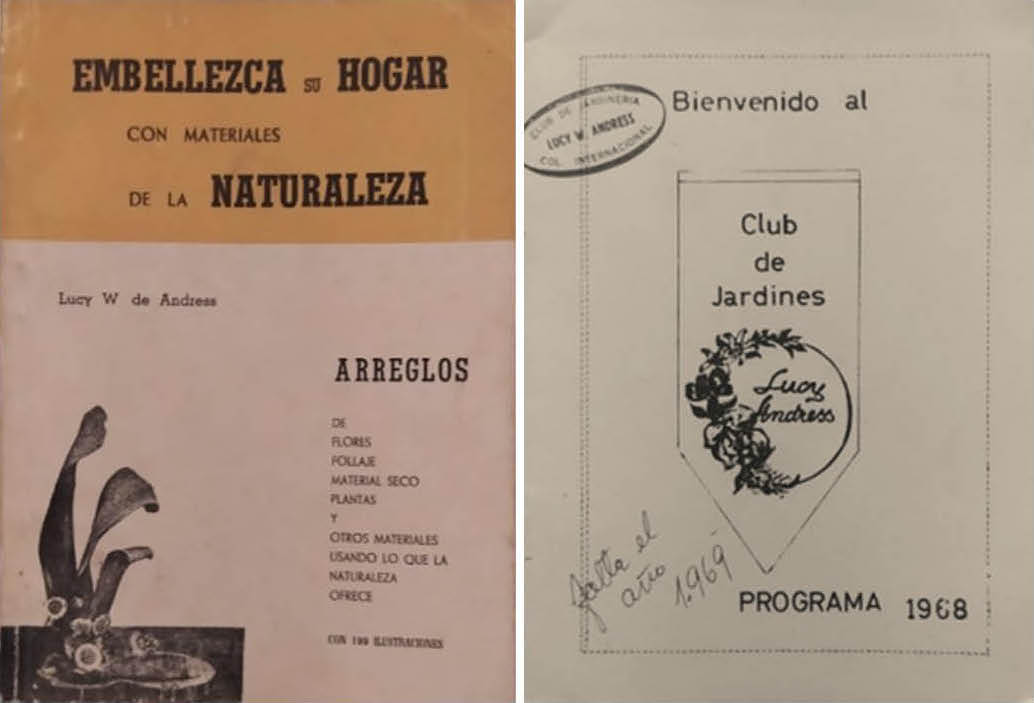 Publicaciones de Lucy Andress, 1959 y 1968. Club de arreglos florales