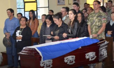 Despiden a Domingo Ríos, militar que fue arrastrado por raudal en Lambaré. Foto: Gentileza.