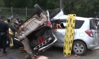 Así quedaron los vehículos tras el accidente. Foto: Captura de pantalla de la 780 AM.