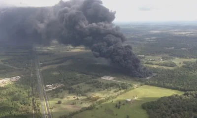 Explosión en planta industrial de San Jacinto, Texas. Foto: BBC.