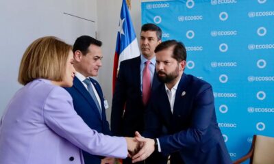 Lea Giménez, Gabriel Boric, Luis Ramírez y Santiago Peña. Foto: Gentileza.