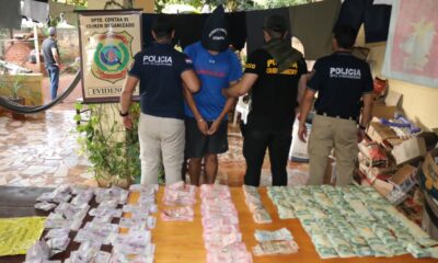 Sospechoso detenido tenía una bolsa de Prosegur con G. 90 millones. Foto: Ministerio Público.