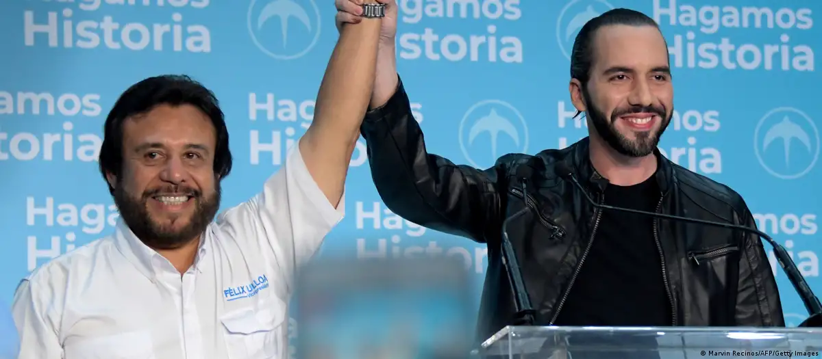 Féliz Ulloa y Nayib Bukele. Foto: DW.